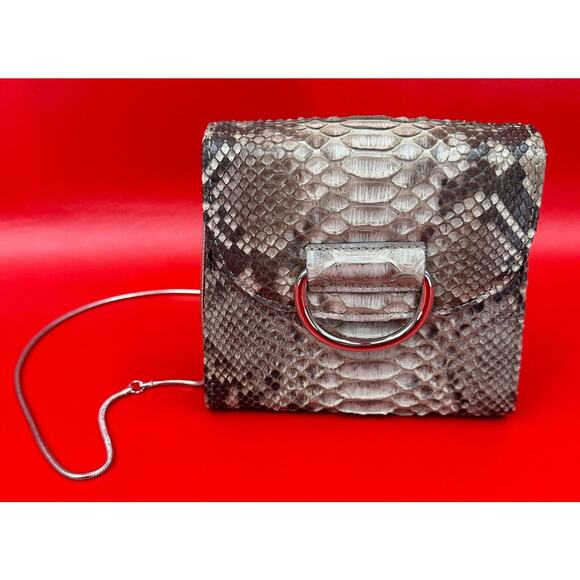 Little Liffner Embossed Small Gray Crossbody Shoulder Bag Made In Italy - Picture 2 of 16